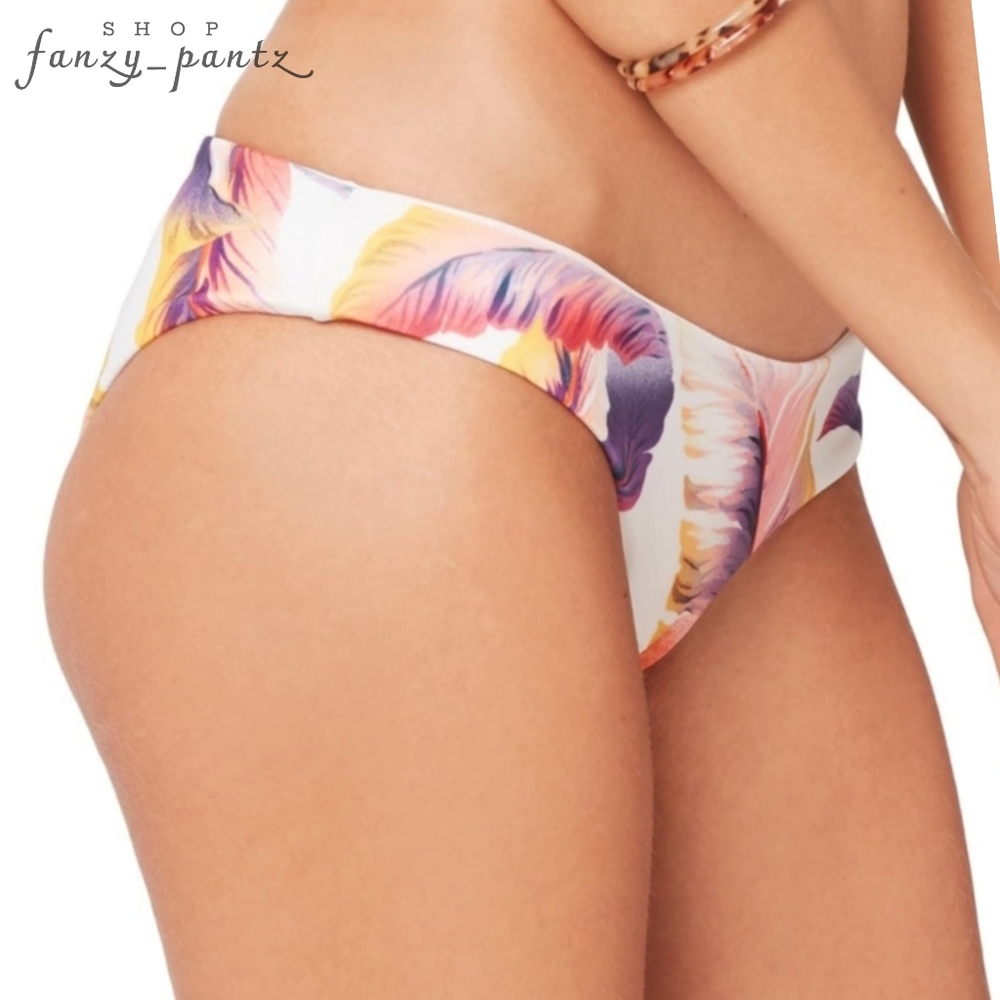 NEW L*space Sandy Bikini Bottom Sunset Palm white - Picture 6 of 6